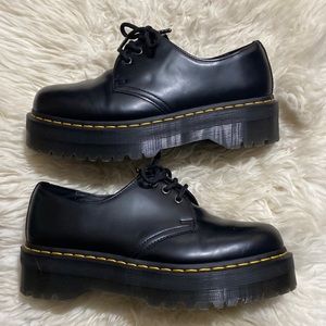 Dr. Marten 1461 Quad Smooth Leather Platform Shoes Black